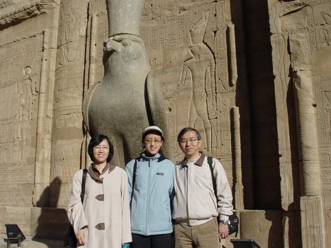 Egypt 2004---D07-03-07 Statue of God Horus in the Temple of Edfu.jpg