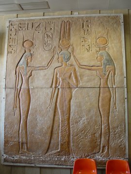 Egypt 2004---D08-03-06 A simulated version of an ancient carving in Abu Simbel Airport.JPG