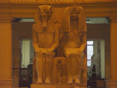 Egypt 2004---D09-03-19 Colossal statues of Amenophis III & his wife Tiye in Egyptian Museum.jpg