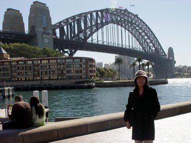 Australia 2006---03-02-14 Against Sydney Harbour Bridge at the Rocks area in Sydney.jpg