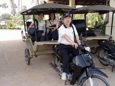 Cambodia 2006 --- Day 02-07 Tea time (Ankor Palace Hotel) --- 02  As a driver of a motorcycle-powered taxi.jpg
