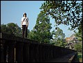 Cambodia 2006 --- Day 03-02 Baphuon --- 04 A shot of Meimei on the columns.jpg