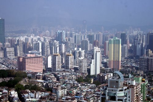 Macau 2009---03-01-08 Grand Lisboa Hotel - city impression from high.jpg