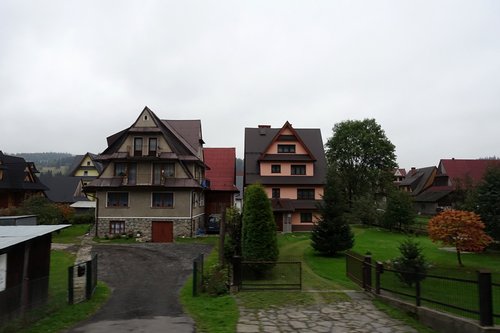 Poland 2016---D06-01-01-Polish-style houses with very slanted roofs seen on way to Zakopane.jpg