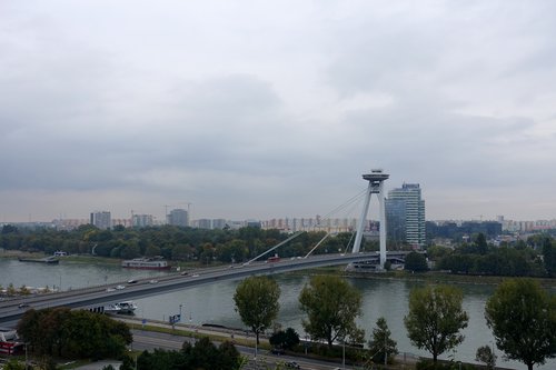 Slovakia 2016---D08-02-01-The Bridge of Slovak National Uprising with a UFO shape over the Danube River.jpg
